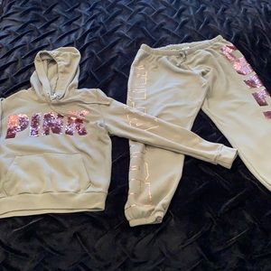Pink by Victoria’s Secret hoodie and pants size L